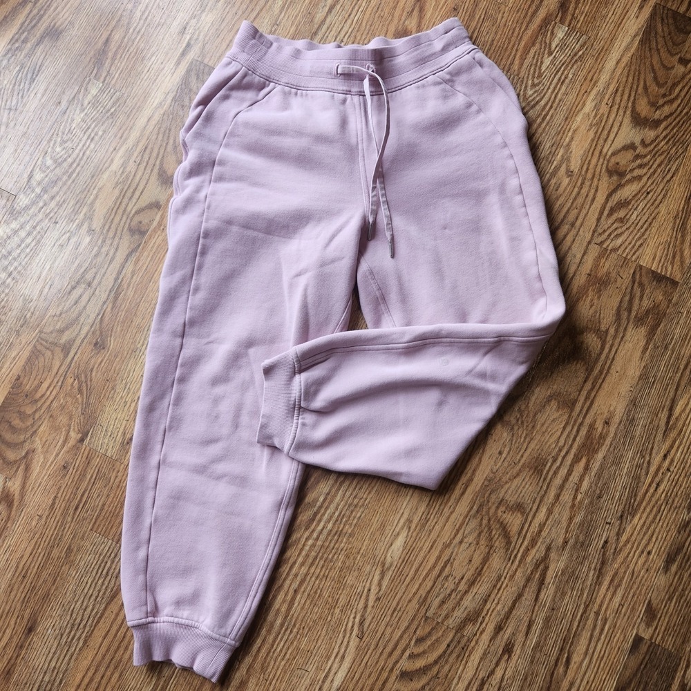 Lululemon Scuba Jogger Womens 6 Light Pink Sweat‎ Pants Cozy Thick Logob Pockets
